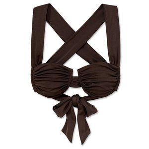 Inamorata Luciana Bikini Swim Top Seppia Dark Brown XS NWT